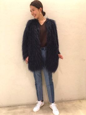 「Klin DENIM（クリーンデニム）のアイテム」を使った、Ayano Fujitaさん（レディース・165cm）の秋コーディネート