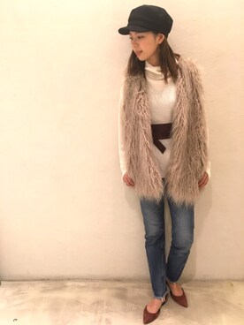 「ユナイテッドアローズ」｜「アイテム（キャスケット）」を使った、Ayano Fujitaさん（レディース・165cm）の秋コーディネート