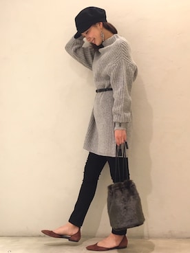 「united arrows」｜「アイテム（ハンチング/ベレー帽）」を使った、Ayano Fujitaさん（レディース・165cm）の秋コーディネート