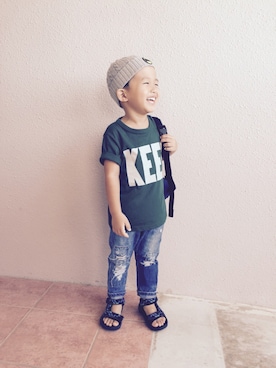 「Headstime（ヘッズタイム）のアイテム」を使った、M♡Nさん（キッズ・90cm）の夏コーディネート