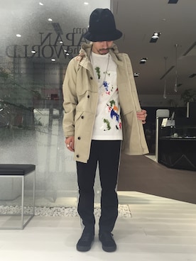「soe（ソーイ）のアイテム（その他）」を使った、矢野 勇太さん（メンズ・170cm）の春コーディネート