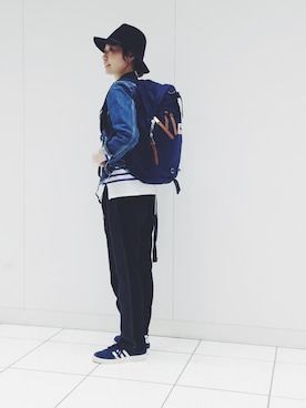 「BEAMS BOY（ビームスボーイ）のアイテム（デニムジャケット）」を使った、にーなさん（レディース・162cm）の秋コーディネート