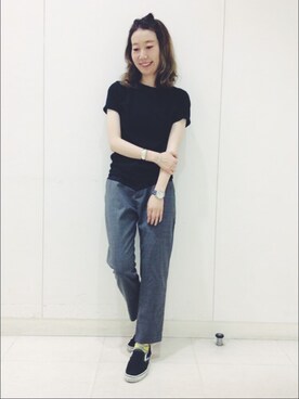 「Hanes」｜「アイテム（スラックス）」を使った、にーなさん（レディース・162cm）の夏コーディネート