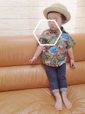 「夏男」｜こんぶまるお。さん（キッズ・80cm）の夏コーディネート