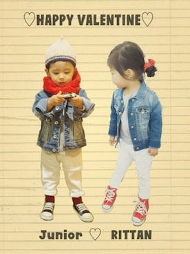 「カップルコーデ」｜taaaoさん（キッズ・80cm）の冬コーディネート