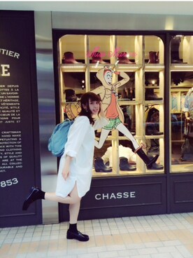 「お買い物」｜「アイテム（シャツワンピース）」を使った、Eriさん（レディース・158cm）の秋コーディネート