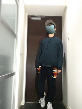 「mitake（ミタケ）のアイテム（キャップ）」を使った、だぁ!だぁ!だぁ!さん（メンズ・170cm）の秋コーディネート