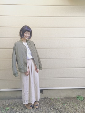 「アイテム（MA-1）」を使った、mimiko＊さん（レディース・154cm・20代）の秋コーディネート