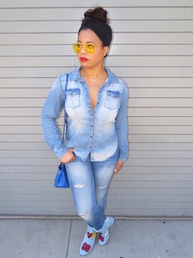 「chambray_wmag」｜Lauren Potterさん（レディース・165cm）の秋コーディネート