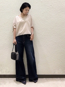 「HASHIBAMI（ハシバミ）のアイテム」を使った、BABYLONE公式さん（レディース・163cm）の夏コーディネート