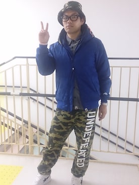 「A BATHING APE（アベイシングエイプ）のアイテム（マウンテンパーカー）」を使った、ひろさん（メンズ・180cm）の秋コーディネート
