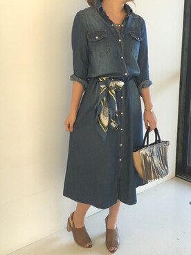 「アイテム（シャツワンピース）」を使った、miiiwaさん（レディース・164cm・20代）の夏コーディネート