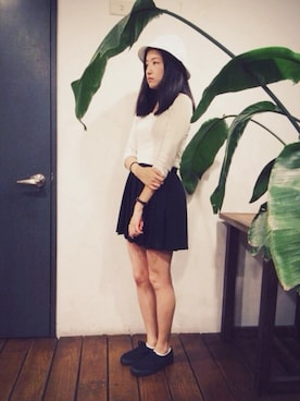 「skirt」｜「アイテム（アナログ腕時計）」を使った、WeiHsuanさん（レディース・162cm）の夏コーディネート