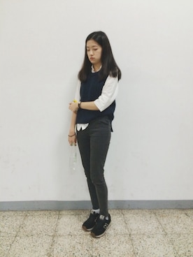 「毛衣」｜「アイテム（アクセサリー）」を使った、WeiHsuanさん（レディース・162cm）の秋コーディネート