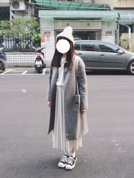 「skirt」｜「アイテム（ダッフルコート）」を使った、WeiHsuanさん（レディース・162cm）の冬コーディネート
