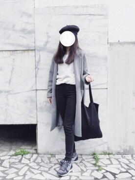 「hat」｜「アイテム（ダッフルコート）」を使った、WeiHsuanさん（レディース・162cm）の春コーディネート