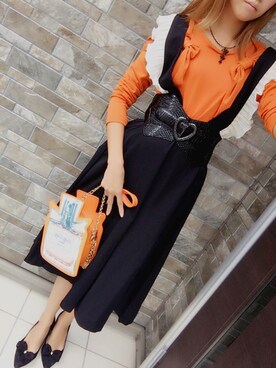 「ラブ＆ピース2016」｜「アイテム（オールインワン・サロペット）」を使った、Yuriさん（レディース・161cm）の秋コーディネート