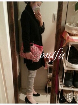 「TIENS ecoute（ティアンエクート）のアイテム（チェスターコート）」を使った、yorikoさん（レディース・156cm）の冬コーディネート