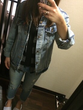 「Ungrid（アングリッド）の 【Casual】ｳﾞｨﾝﾃｰｼﾞGｼﾞｬﾝ （デニムジャケット）」を使った、KMRさん（レディース・165cm）の冬コーディネート