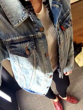 「Ungrid（アングリッド）の 【Casual】ｳﾞｨﾝﾃｰｼﾞGｼﾞｬﾝ （デニムジャケット）」を使った、KMRさん（レディース・165cm）の冬コーディネート