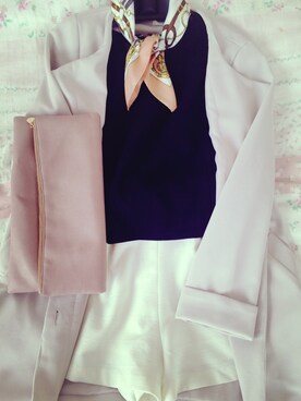 「MOUSSY（マウジー）のアイテム（ノーカラージャケット）」を使った、m  x  sさん（レディース・153cm）の夏コーディネート