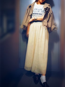 「AMERI」｜「アイテム（ミリタリージャケット）」を使った、yukipiiさん（レディース・169cm）の春コーディネート
