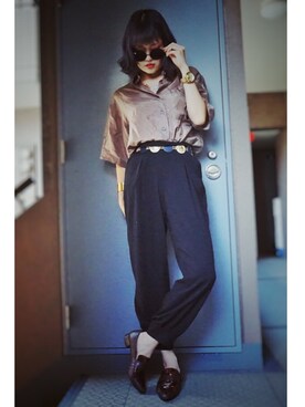 yukipiiさんの「LEATHER POINTED LOAFER」を使ったコーディネート