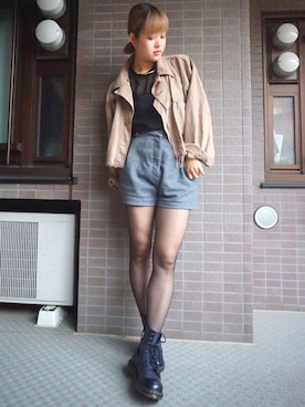 「AMERI」｜「アイテム（ミリタリージャケット）」を使った、yukipiiさん（レディース・169cm）の秋コーディネート