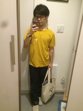 「MARGARET HOWEEL」｜「アイテム（アナログ腕時計）」を使った、Ryo-jiさん（メンズ・161cm）の夏コーディネート