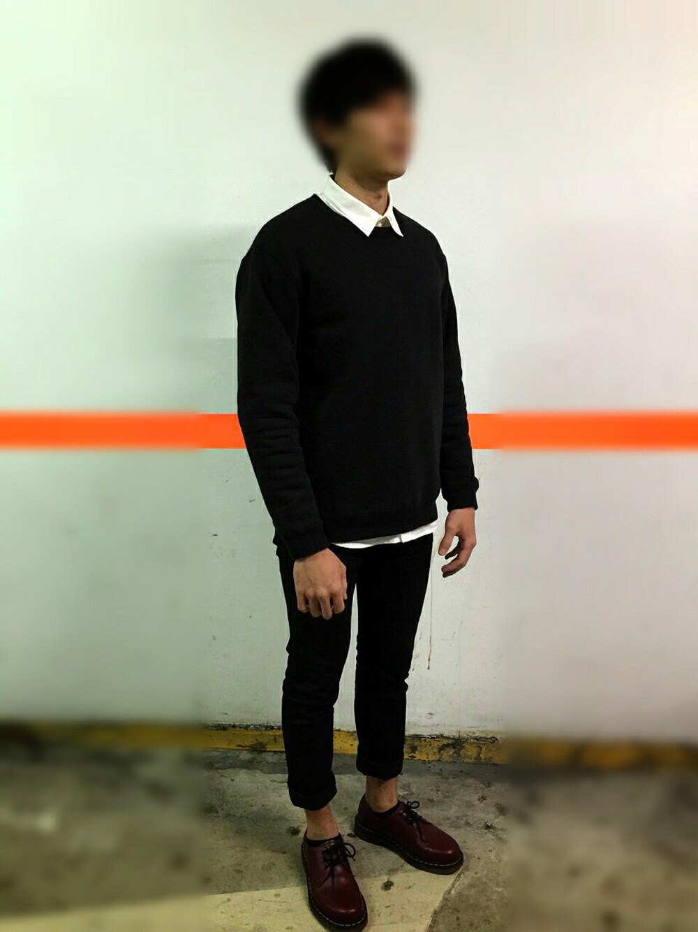 「Dr. Martensの3 Eyelet Shoes 59 Last Z Welt（その他、レッド系）」を使った、彰さん（メンズ・177cm）の春コーディネートの1枚目の写真