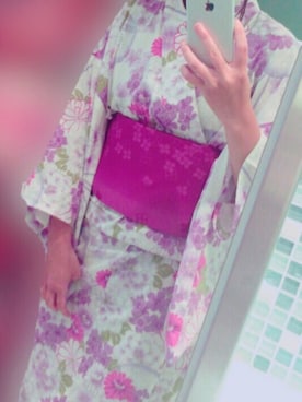 「Honeys（ハニーズ）のアイテム（浴衣）」を使った、ちささん（レディース・152cm）の夏コーディネート