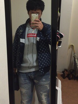 「エアジョーダン」｜「アイテム（ブルゾン）」を使った、Daisukeさん（メンズ・173cm）の冬コーディネート