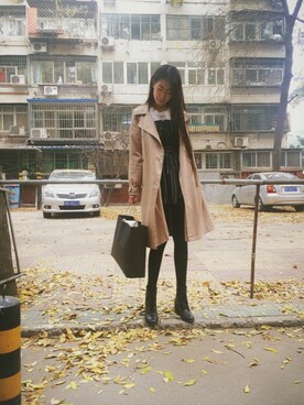 「LILY BROWN（リリーブラウン）のアイテム（トレンチコート）」を使った、Evanさん（レディース・163cm）の春コーディネート
