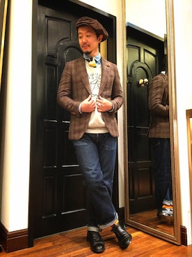 「hannahats」｜そわじゅんいちさん（メンズ・175cm）の秋コーディネート