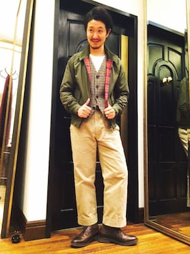 「tricker's」｜「アイテム（ブルゾン）」を使った、そわじゅんいちさん（メンズ・175cm）の秋コーディネート