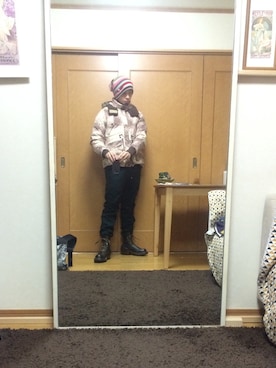 「WHITE MOUNTAINEERING（ホワイトマウンテニアリング）のアイテム（ダウンジャケット/コート）」を使った、AriyamaEitaDesignさん（メンズ・172cm）の冬コーディネート