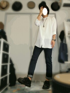 yukio使用「SENSE OF PLACE by URBAN RESEARCH（カラーブロックネルチュニックシャツ）」的時尚穿搭