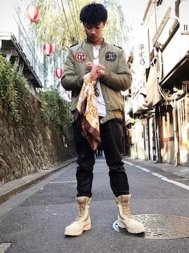 「chanel」｜「アイテム（ブルゾン）」を使った、xxxMasakiさん（メンズ・175cm）の冬コーディネート
