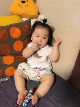 「fafa（フェフェ）のアイテム（パンツ）」を使った、🌻himariii🌻さん（キッズ・70cm）の夏コーディネート