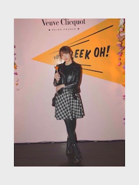 「cannabis_ladies」｜「アイテム（ライダースジャケット）」を使った、佐藤さきさん（レディース・165cm）の冬コーディネート