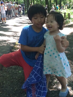 「ドラフトGAP」｜「アイテム（バレエシューズ）」を使った、kyoさん（キッズ・80cm）の夏コーディネート