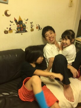 「BENETTON (UNITED COLORS OF BENETTON)（ベネトンユナイテッドカラーズオブベネトン）のアイテム（Tシャツ/カットソー）」を使った、kyoさん（キッズ・90cm）の秋コーディネート