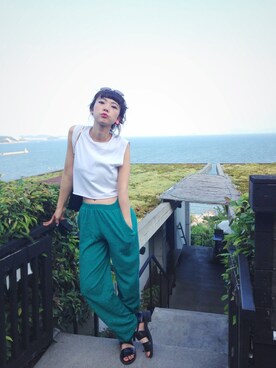 「たらそ」｜弓さん（レディース・163cm）の夏コーディネート
