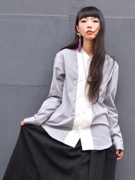 「my beautiful landlet（マイビューティフルランドレット）のアイテム（スカート）」を使った、弓さん（レディース・163cm）の夏コーディネート