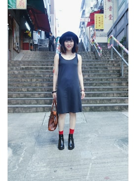 「cotton on」｜「アイテム（ブーツ）」を使った、Cmanさん（レディース・160cm）の秋コーディネート