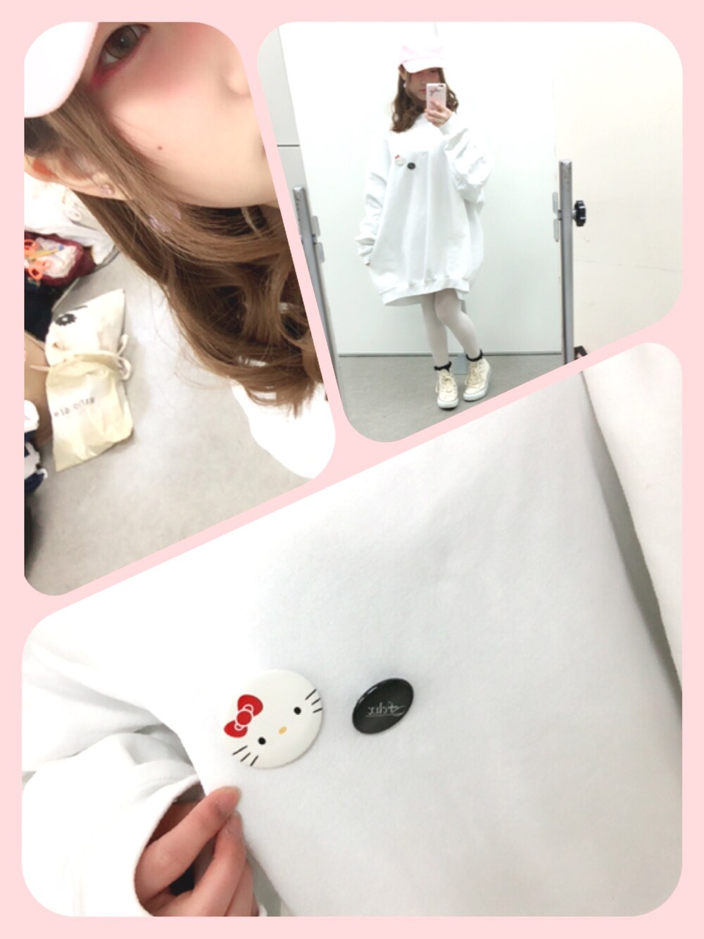 「学園祭、パステル、スニーカー、コンバース、ベイマックス、ビックパーカー」｜「SPINNSのアイテム（パーカー、ホワイト系）」を使った、Miho Yokotaさん（レディース・149cm）の冬コーディネートの1枚目の写真