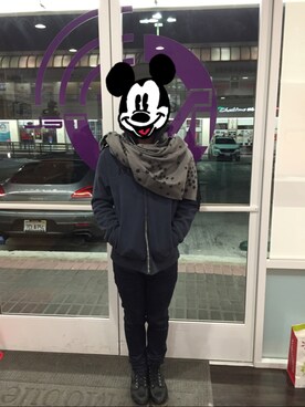「A&F（エーアンドエフ）のアイテム（その他アウター）」を使った、qoop さん（メンズ・180cm）の冬コーディネート