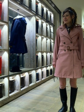 「AIGLE（エーグル）のアイテム（トレンチコート）」を使った、kazuさん（レディース・158cm）の春コーディネート