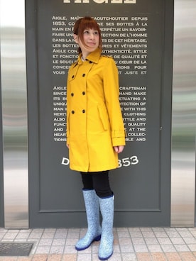 「AIGLE（エーグル）のアイテム（トレンチコート）」を使った、kazuさん（レディース・158cm）の夏コーディネート