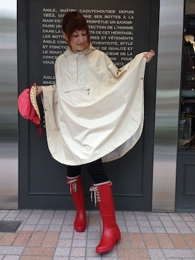 「AIGLE（エーグル）のアイテム（ポンチョ）」を使った、kazuさん（レディース・158cm）の夏コーディネート